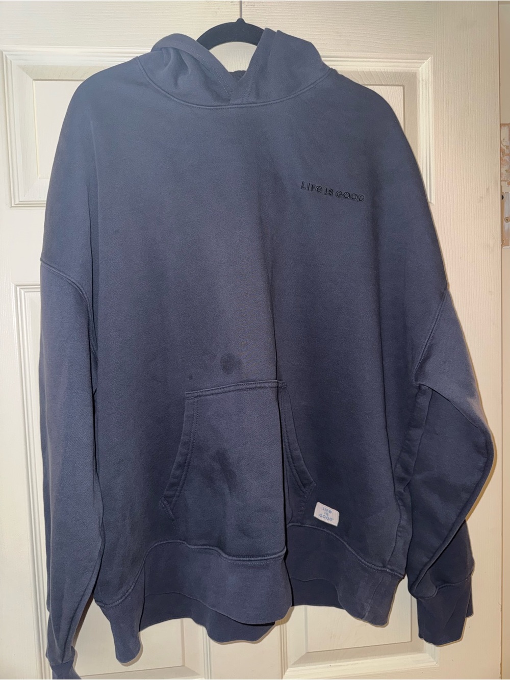 Life Is Good Men's Navy Crewneck Hoodie with Logo
